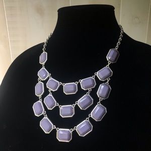 Gray silver costume jewelry necklace and earrings